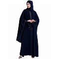 Cape abaya with stone lacework- Navy Blue Cape abaya with stone lacework- Navy Blue